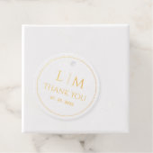 Étiquette-cadeau Élégance Classique texte basé et monogramme Classi (Avec boite)