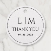 Étiquette-cadeau Élégance Classique texte basé et monogramme Classi (Dos)