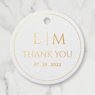 Étiquette-cadeau Élégance Classique texte basé et monogramme Classi
