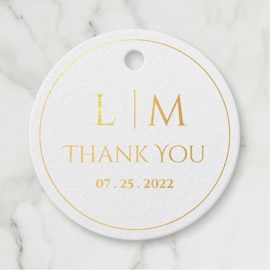 Étiquette-cadeau Élégance Classique texte basé et monogramme Classi (Devant)