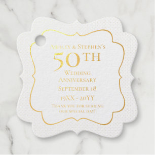 Étiquette-cadeau Élégant 50e anniversaire de Mariage Classy