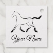 Étiquette-cadeau Élégant cheval en couleur noire (Dos)