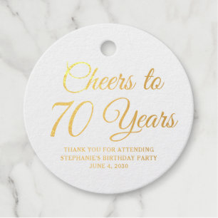 Étiquette-cadeau Élégant Classique Papier D'aluminium « À 70 Ans »
