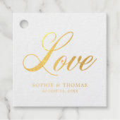 Étiquette-cadeau Élégant Cursive Love Mariage Foil (Devant)