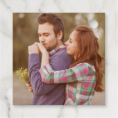 Étiquette-cadeau Élégant Enregistrer La Date Typographie Photo (Dos)