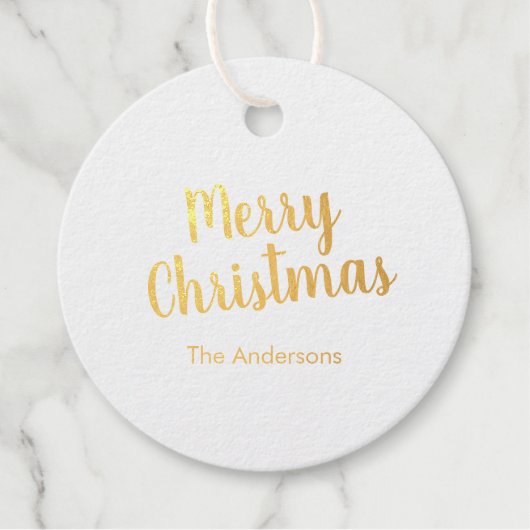 Étiquette-cadeau Élégant Joyeux Script de Noël (Devant)
