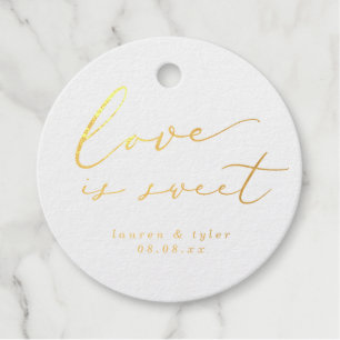 Étiquette-cadeau Elegant Love is Sweet Calligraphy Mariage