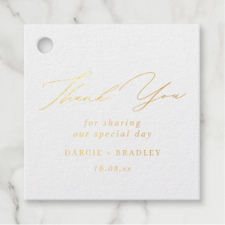 Étiquette-cadeau Élégant Mariage de calligraphie Merci