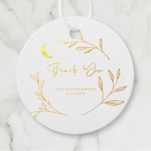Étiquette-cadeau Élégant Mariage de script Merci (Devant)