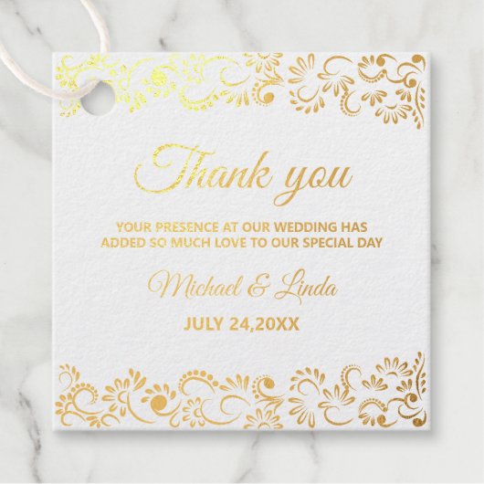 Étiquette-cadeau Élégant mariage floral simple (Devant)