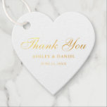 Étiquette-cadeau Élégant Mariage Merci Gold Foil<br><div class="desc">Élégant Gold Foil Script Mariage Merci Favoriser Tags</div>