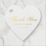Étiquette-cadeau Élégant Mariage Merci Gold Foil<br><div class="desc">Élégant Gold Foil Script Mariage Merci Favoriser Tags</div>