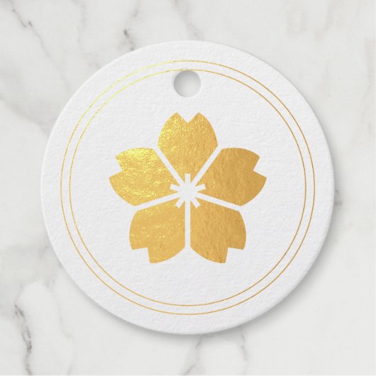 Étiquette-cadeau Élégant Merci en fleur de cerise (Devant)