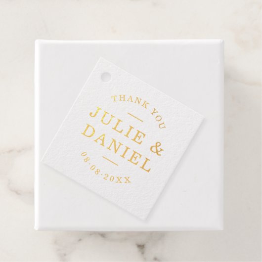 Étiquette-cadeau Élégant Merci Mariage moderne (Avec boite)