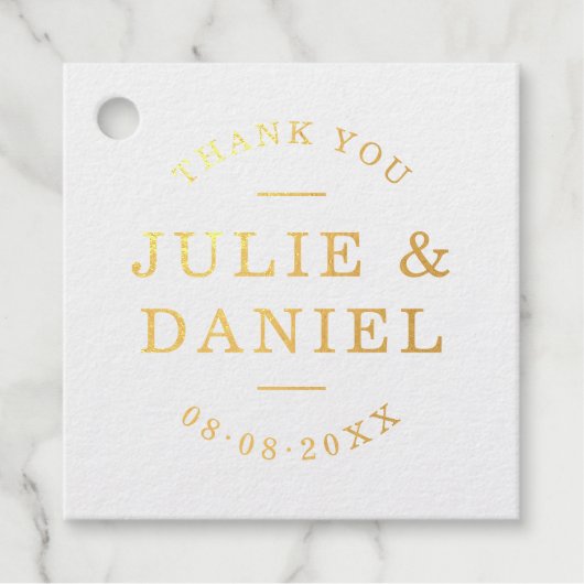 Étiquette-cadeau Élégant Merci Mariage moderne (Devant)