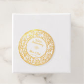 Étiquette-cadeau Elégant noir & or Damask (Avec boite)