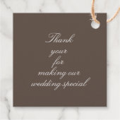 Étiquette-cadeau Élégant Rose chic Monogramme Brown (Dos)