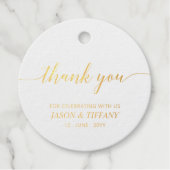 Étiquette-cadeau Élégant Script Party Favoriser Merci (Devant)