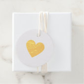Étiquette-cadeau Élégant Simple Gold Heart Love Minimal Classy (Avec boite)