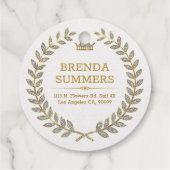 Étiquette-cadeau Élégante couronne de laurier parties scintillant o (Dos)