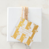 Étiquette-cadeau Elégante Fleur de Lis Joyeux Anniversaire (Avec boite)