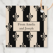 Étiquette-cadeau Elégante Fleur de Lis Joyeux Anniversaire (Dos)