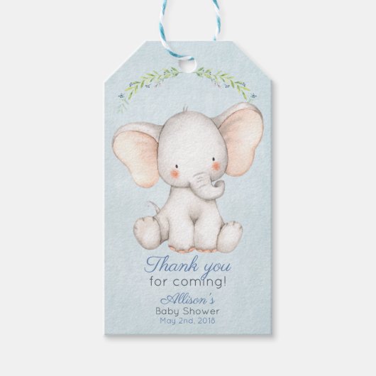 Étiquette cadeau éléphant (Devant)
