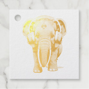 Étiquette-cadeau Eléphant mignon bébé avec casque