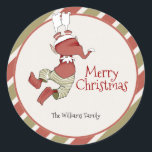 Étiquette cadeau Elf Christmas<br><div class="desc">Sticker à étiquette cadeau Elf Christmas - Ce petit elfe attend le grand plaisir de Noël. Les aquarelles et la typographie saisonnière sont caractéristiques du design. Personnalisez ce design elfe mignon avec vos détails facilement et rapidement. Appuyez sur le bouton customiser pour réorganiser et formater le style et le placement...</div>