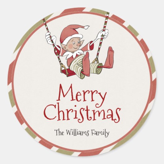 Étiquette cadeau Elf Christmas (Devant)
