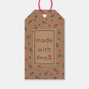 Étiquette Cadeau En Papier Kraft Avec Cœur Fabriqu