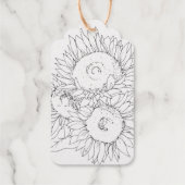 Étiquette cadeau en papier kraft tournesols (Verso)