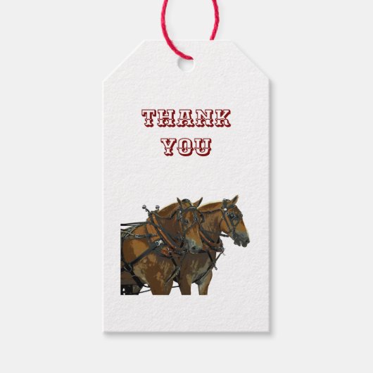 Étiquette Cadeau Équipe de Trait Cheval Belge (Devant)
