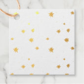 Étiquette-cadeau étoiles scintillantes avec à feuillage persistant (Devant)