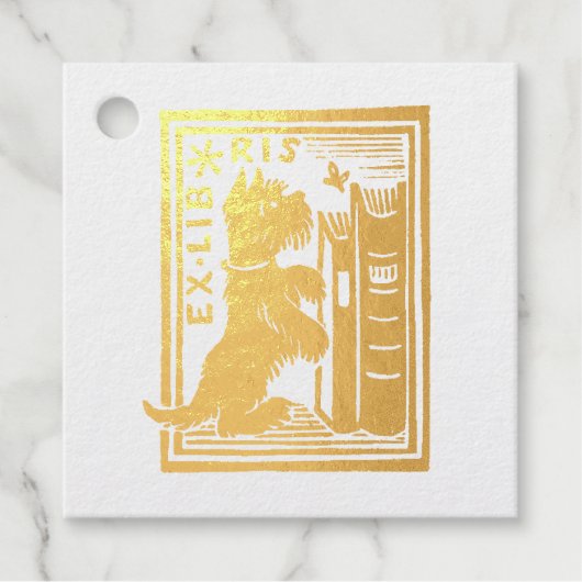 Étiquette-cadeau Ex Libris Dog Library Book C ; lub Friendship (Devant)