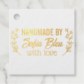 Étiquette-cadeau Fabriqué à la main avec amour (Devant)