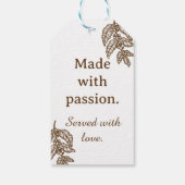 Étiquette Cadeau Fabriqué avec Passion Servi avec  (Dos)