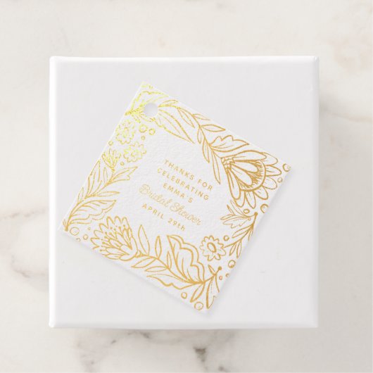 Étiquette-cadeau Faire part de mariage fleuri folklorique scandinav (Avec boite)