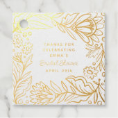 Étiquette-cadeau Faire part de mariage fleuri folklorique scandinav (Devant)