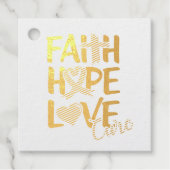 Étiquette-cadeau Faith Hope Love T-Shirt Porte - clé Button Argent (Devant)