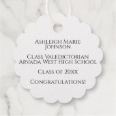 Étiquette-cadeau Félicitations Diplômé avec nom et Casquette (Dos)