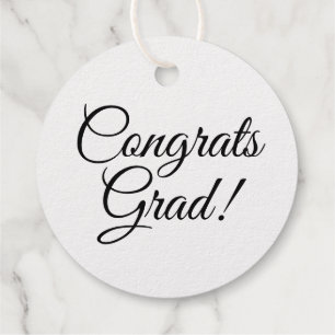 Étiquette-cadeau Félicitations Grad or noir script simple graduatio