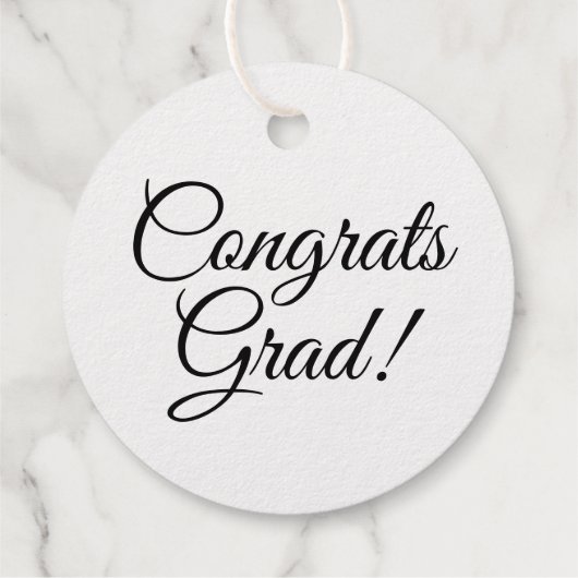 Étiquette-cadeau Félicitations Grad or noir script simple graduatio (Dos)