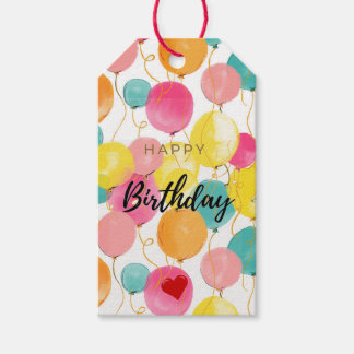Étiquette cadeau Festin Watercolor Balloons Party