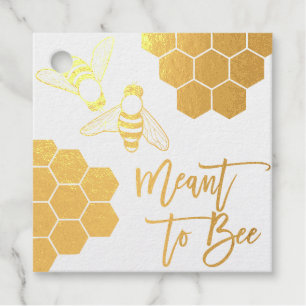 Étiquette-cadeau Fête des mariées d'abeille de Meant Gold Foil