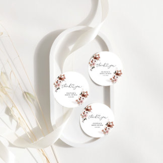 Étiquette cadeau Fête des mariées florale en soie