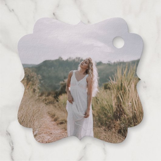 Étiquette-cadeau Fête des mariées photo de la soumission de la mari (Dos)