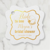 Étiquette-cadeau Fête des mariées photo de la soumission de la mari (Devant)