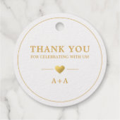 Étiquette-cadeau Feuille Mariage de couronne Botanique OR Merci (Dos)