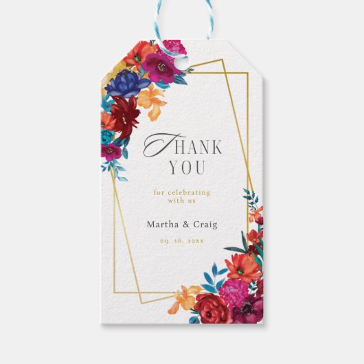 Étiquette cadeau Fleur Mariage Favor Mexique (Devant)